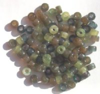 100 4x6mm Green Marble Mix Crow Beads